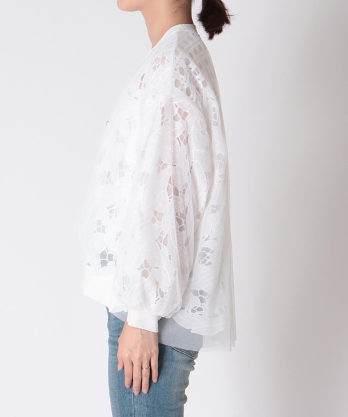 Jines(ジネス)の「レース×チュールカーディガン【WEB限定】(カーディガン/ボレロ・レディース・ホワイト/ブラック・38)」の15枚目の写真