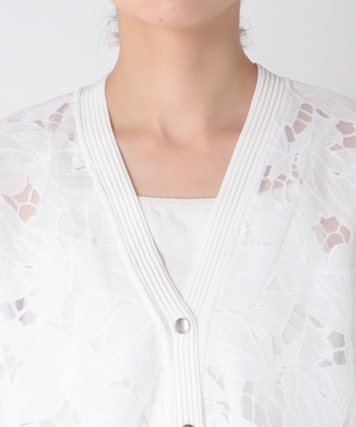 Jines(ジネス)の「レース×チュールカーディガン【WEB限定】(カーディガン/ボレロ・レディース・ホワイト/ブラック・38)」の17枚目の写真