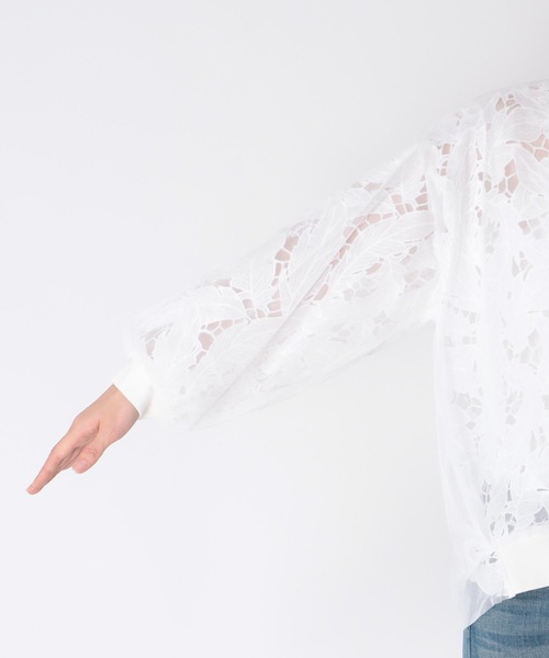 Jines(ジネス)の「レース×チュールカーディガン【WEB限定】(カーディガン/ボレロ・レディース・ホワイト/ブラック・38)」の18枚目の写真