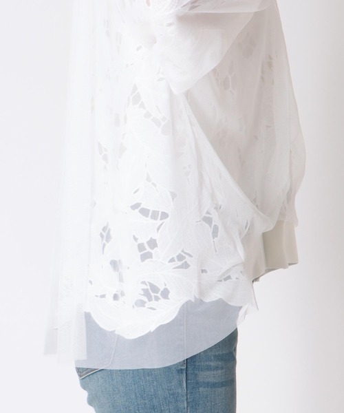 Jines(ジネス)の「レース×チュールカーディガン【WEB限定】(カーディガン/ボレロ・レディース・ホワイト/ブラック・38)」の19枚目の写真