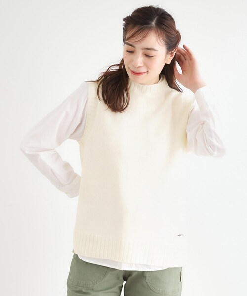 LAURA ASHLEY(ローラアシュレイ)の「【日本製/ワンマイルウエア】ソフトウール ベスト(ベスト・レディース・ブルー/グレー/アイボリー・38)」の4枚目の写真