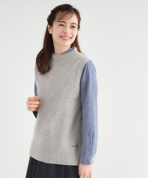 LAURA ASHLEY(ローラアシュレイ)の「【日本製/ワンマイルウエア】ソフトウール ベスト(ベスト・レディース・ブルー/グレー/アイボリー・38)」の8枚目の写真