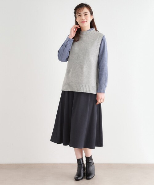 LAURA ASHLEY(ローラアシュレイ)の「【日本製/ワンマイルウエア】ソフトウール ベスト(ベスト・レディース・ブルー/グレー/アイボリー・38)」の9枚目の写真