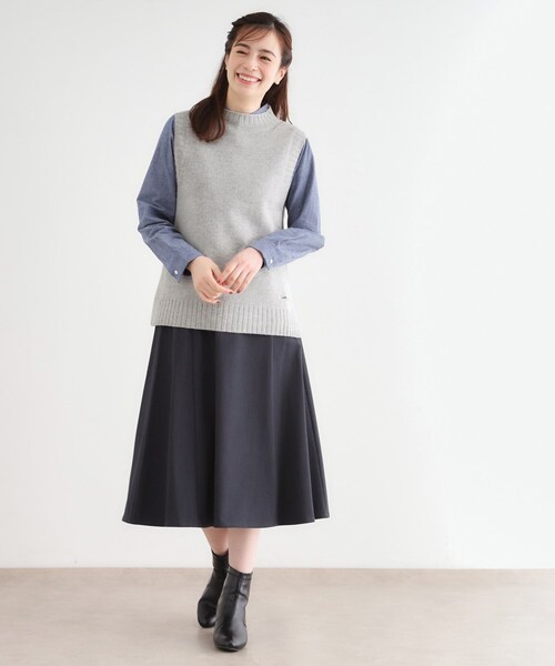 LAURA ASHLEY(ローラアシュレイ)の「【日本製/ワンマイルウエア】ソフトウール ベスト(ベスト・レディース・ブルー/グレー/アイボリー・38)」の10枚目の写真