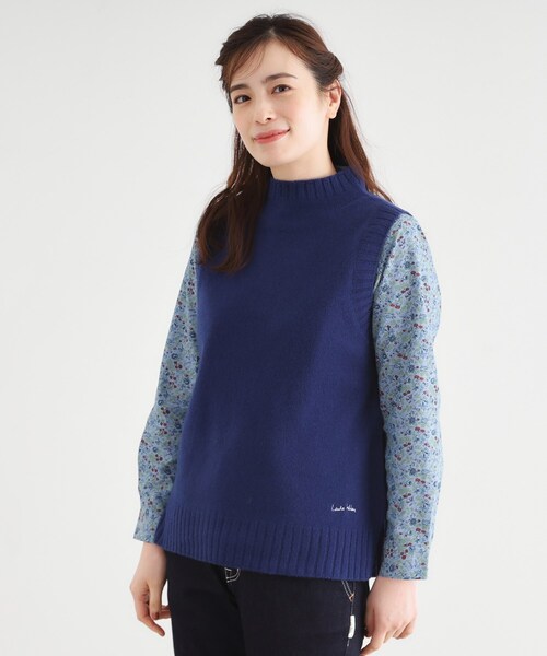 LAURA ASHLEY(ローラアシュレイ)の「【日本製/ワンマイルウエア】ソフトウール ベスト(ベスト・レディース・ブルー/グレー/アイボリー・38)」の12枚目の写真