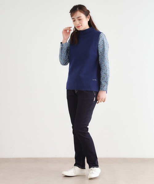 LAURA ASHLEY(ローラアシュレイ)の「【日本製/ワンマイルウエア】ソフトウール ベスト(ベスト・レディース・ブルー/グレー/アイボリー・38)」の13枚目の写真