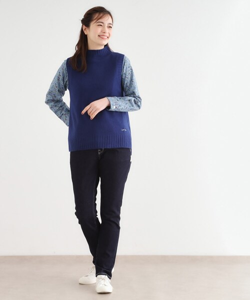 LAURA ASHLEY(ローラアシュレイ)の「【日本製/ワンマイルウエア】ソフトウール ベスト(ベスト・レディース・ブルー/グレー/アイボリー・38)」の14枚目の写真