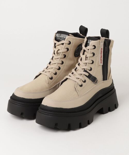 PALLADIUM(パラディウム)の「PALLADIUM/パラディウム PALLASQUAD ZIP TX(スニーカー・レディース・ベージュ/ブラック/カーキ・23cm/23.5cm/24cm/24.5cm/25cm)」の1枚目の写真
