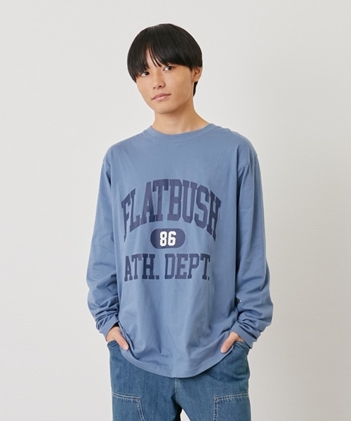 GLAZOS（グラソス）の「【プチプラ】フロントカレッジロゴ長袖Tシャツ（Tシャツ/カットソー・キッズ・ブラック/ブルー/ホワイト/ブラウン/ネイビー/ライトグレー・160cm/180cm/170cm/150cm）」の6枚目の写真