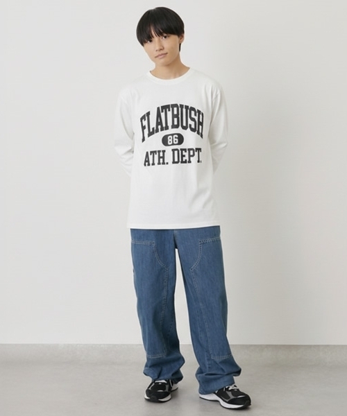 GLAZOS（グラソス）の「【プチプラ】フロントカレッジロゴ長袖Tシャツ（Tシャツ/カットソー・キッズ・ブラック/ブルー/ホワイト/ブラウン/ネイビー/ライトグレー・160cm/180cm/170cm/150cm）」の19枚目の写真