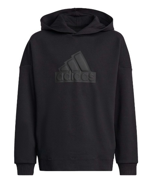adidas(アディダス)の「アディダス adidas フューチャー アイコン ロゴ フード付きスウェット(スウェット・キッズ・オリーブ/ブラック/ネイビー・160cm/130cm/140cm/150cm)」の2枚目の写真
