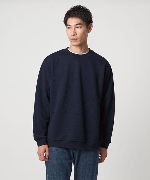 green label relaxing（グリーンレーベルリラクシング）の「ツイル パフ クルーネック カットソー（Tシャツ/カットソー・メンズ・ネイビー/ダークグレー/パープル/ライトグレー/ホワイト・XL/L/M/S）」の4枚目の写真