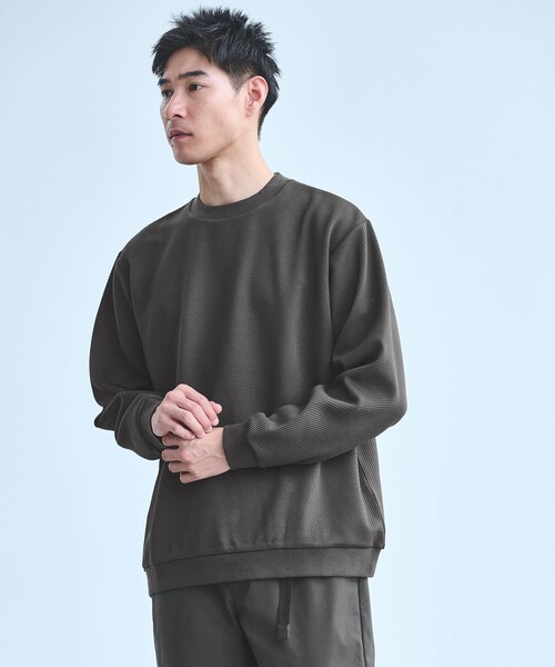 green label relaxing（グリーンレーベルリラクシング）の「ツイル パフ クルーネック カットソー（Tシャツ/カットソー・メンズ・ネイビー/ダークグレー/パープル/ライトグレー/ホワイト・XL/L/M/S）」の3枚目の写真