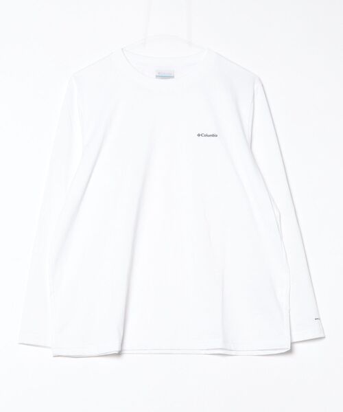 Columbia(コロンビア)の「コロンビア ウィメンズクレストトゥーフォレストロングスリーブクルー(Tシャツ/カットソー・レディース・ホワイト/スモークピンク・L/XL/S/M)」の2枚目の写真