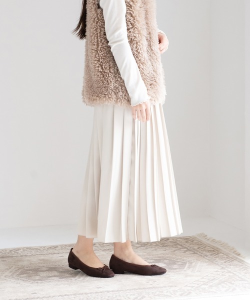 JELLY BEANS(ジェリービーンズ)の「インナーファーバレエシューズ(211-57353)JELLY BEANS(ジェリービーンズ)(バレエシューズ・レディース・ブラック系/ダークブラウン/グレイッシュベージュ・22.5/23/23.5/24/24.5)」の20枚目の写真