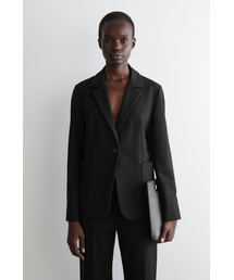 COS｜コスのテーラードジャケット（ブラック/黒色系・ミドル丈）通販