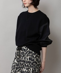 Munich | 12GG天竺編みニット×ブロードドッキングトップス(ニット/セーター)