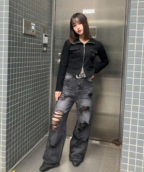 A'GEM/9 × .kom 『.KOM/ドットケーオーエム』 Grunge Style Baggy