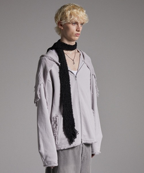GRANCY(グランシー)の【GRANCY】Fringe Knit Slim Scarf / フリンジニットスリムマフラー(マフラー)