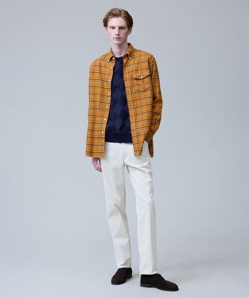 J.PRESS（ジェイプレス）の「テンセルミックスコットンネルシャツ / B.D.（シャツ/ブラウス・メンズ・オレンジ系3/ホワイト系3/グレー系3/ネイビー系3・LARGE/MEDIUM/X-LARGE）」の6枚目の写真
