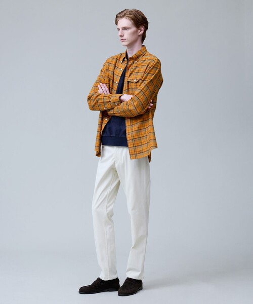 J.PRESS（ジェイプレス）の「テンセルミックスコットンネルシャツ / B.D.（シャツ/ブラウス・メンズ・オレンジ系3/ホワイト系3/グレー系3/ネイビー系3・LARGE/MEDIUM/X-LARGE）」の7枚目の写真