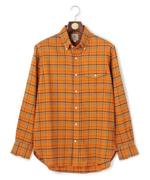 J.PRESS（ジェイプレス）の「テンセルミックスコットンネルシャツ / B.D.（シャツ/ブラウス・メンズ・オレンジ系3/ホワイト系3/グレー系3/ネイビー系3・LARGE/MEDIUM/X-LARGE）」の9枚目の写真