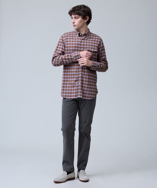 J.PRESS（ジェイプレス）の「テンセルミックスコットンネルシャツ / B.D.（シャツ/ブラウス・メンズ・オレンジ系3/ホワイト系3/グレー系3/ネイビー系3・LARGE/MEDIUM/X-LARGE）」の11枚目の写真
