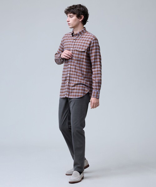 J.PRESS（ジェイプレス）の「テンセルミックスコットンネルシャツ / B.D.（シャツ/ブラウス・メンズ・オレンジ系3/ホワイト系3/グレー系3/ネイビー系3・LARGE/MEDIUM/X-LARGE）」の12枚目の写真