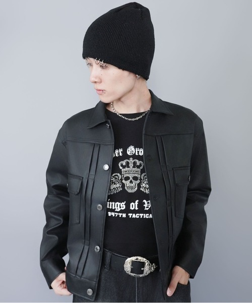 SPINNS(スピンズ)の「シングルニットビーニー/シルバーリング(ニットキャップ/ビーニー・メンズ・ブラック/グレー・ONESIZE)」の4枚目の写真