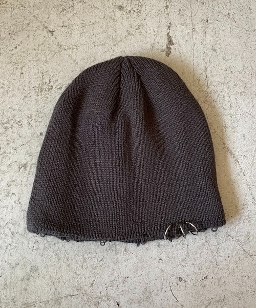 SPINNS(スピンズ)の「シングルニットビーニー/シルバーリング(ニットキャップ/ビーニー・メンズ・ブラック/グレー・ONESIZE)」の7枚目の写真