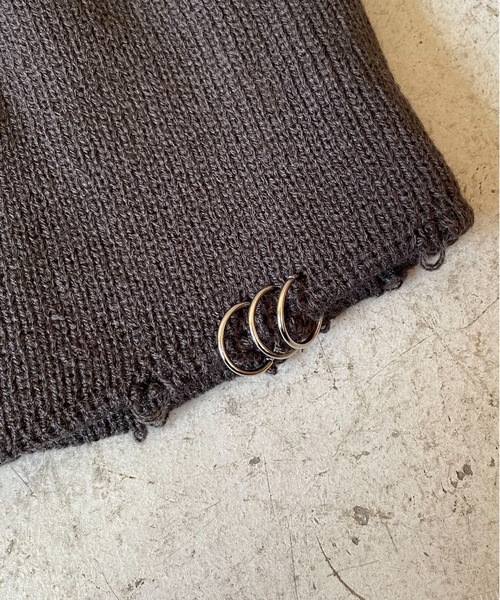 SPINNS(スピンズ)の「シングルニットビーニー/シルバーリング(ニットキャップ/ビーニー・メンズ・ブラック/グレー・ONESIZE)」の8枚目の写真