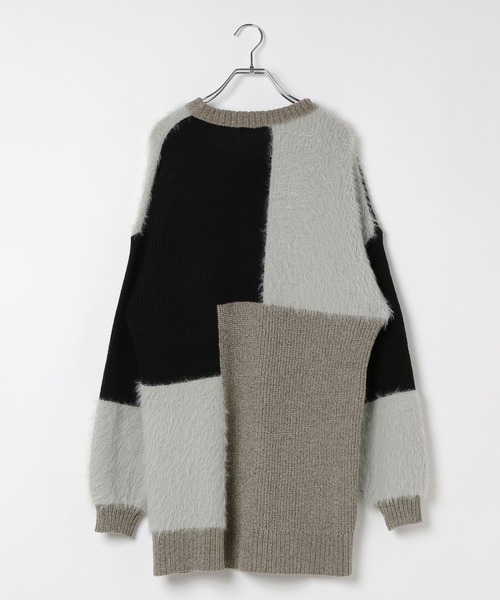 LEPSIM（レプシィム）の「パッチワークニットチュニック　600816（ニット/セーター・レディース・グレー/グレイッシュベージュ/キャメル・FREE）」の4枚目の写真