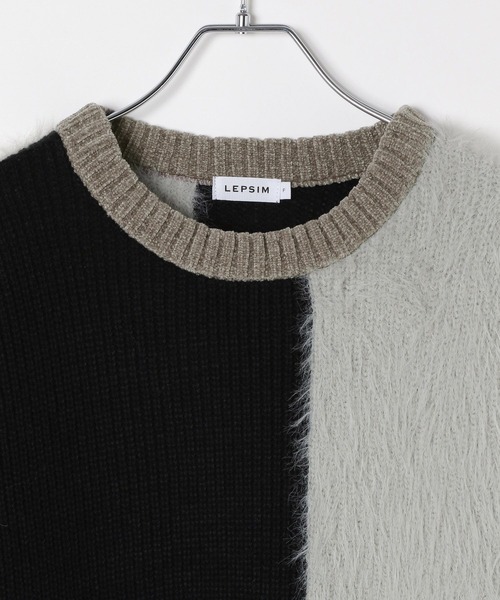LEPSIM（レプシィム）の「パッチワークニットチュニック　600816（ニット/セーター・レディース・グレー/グレイッシュベージュ/キャメル・FREE）」の5枚目の写真
