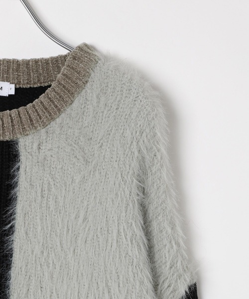 LEPSIM（レプシィム）の「パッチワークニットチュニック　600816（ニット/セーター・レディース・グレー/グレイッシュベージュ/キャメル・FREE）」の6枚目の写真