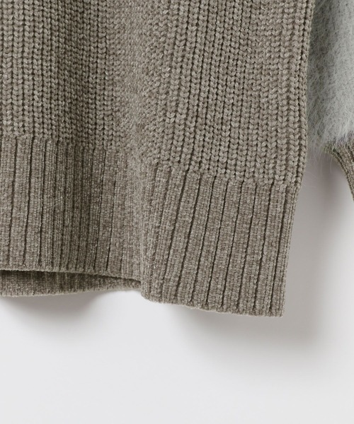 LEPSIM（レプシィム）の「パッチワークニットチュニック　600816（ニット/セーター・レディース・グレー/グレイッシュベージュ/キャメル・FREE）」の8枚目の写真