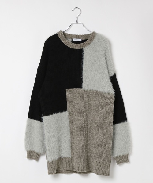 セール】パッチワークニットチュニック 600816（ニット/セーター