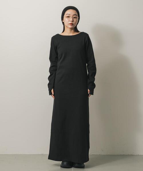 SENSE OF PLACE by URBAN RESEARCH（センスオブプレイスバイアーバンリサーチ）の「バックプレートツキリブワンピ（ワンピース・レディース・ライトグレー/ブラウン/ブラック・S/ONE）」の4枚目の写真