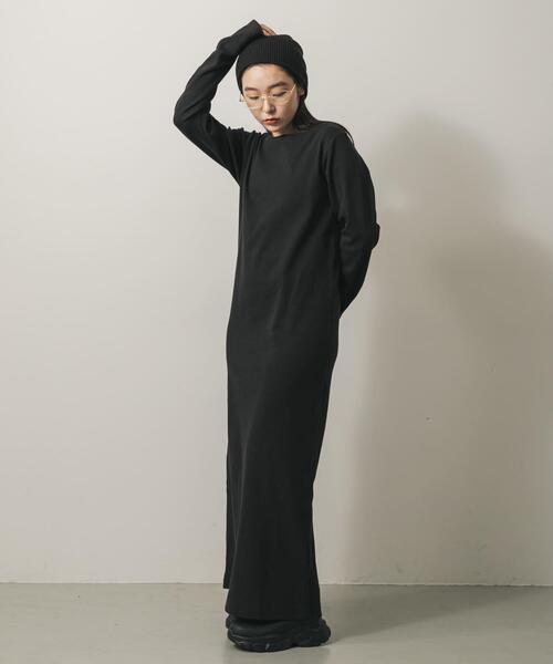 SENSE OF PLACE by URBAN RESEARCH（センスオブプレイスバイアーバンリサーチ）の「バックプレートツキリブワンピ（ワンピース・レディース・ライトグレー/ブラウン/ブラック・S/ONE）」の7枚目の写真