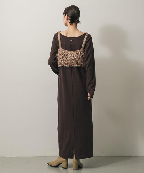 SENSE OF PLACE by URBAN RESEARCH（センスオブプレイスバイアーバンリサーチ）の「バックプレートツキリブワンピ（ワンピース・レディース・ライトグレー/ブラウン/ブラック・S/ONE）」の20枚目の写真