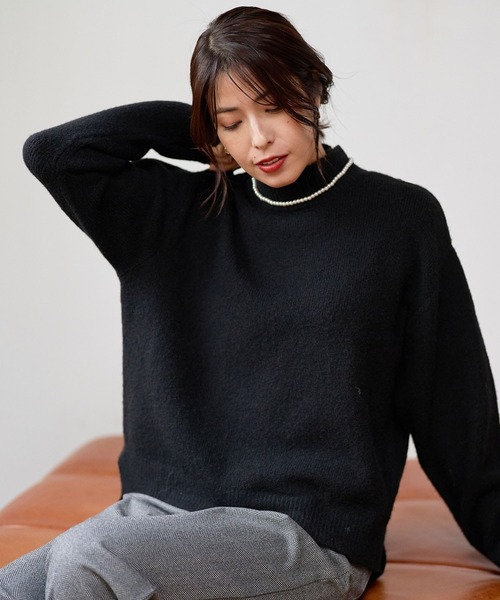 FOUND GOOD（ファウンドグッド）の「フワフワハイネックニットPO（ニット/セーター・レディース・ブルー系5/ブラック/アイボリー/グレー系5・M/S/L）」の2枚目の写真