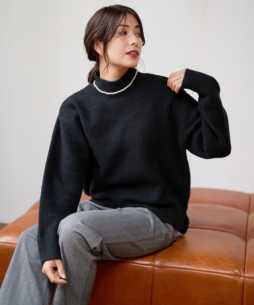 FOUND GOOD（ファウンドグッド）の「フワフワハイネックニットPO（ニット/セーター・レディース・ブルー系5/ブラック/アイボリー/グレー系5・M/S/L）」の6枚目の写真