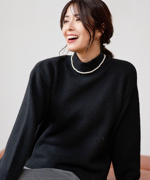 FOUND GOOD（ファウンドグッド）の「フワフワハイネックニットPO（ニット/セーター・レディース・ブルー系5/ブラック/アイボリー/グレー系5・M/S/L）」の7枚目の写真