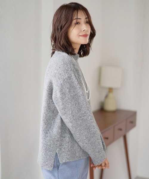 FOUND GOOD（ファウンドグッド）の「フワフワハイネックニットPO（ニット/セーター・レディース・ブルー系5/ブラック/アイボリー/グレー系5・M/S/L）」の10枚目の写真
