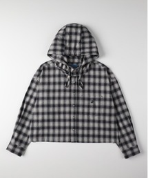 Right-on | 【BEVERLY HILLS POLO CLUB】フードシャツ (短丈/ルーズシルエット/ネルチェック/フード/シャツパーカー/レイヤード/保温性/軽やか/前立てボタン/カジュアル)(シャツ/ブラウス)