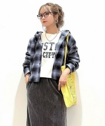 Right-on | 【BEVERLY HILLS POLO CLUB】フードシャツ (短丈/ルーズシルエット/ネルチェック/フード/シャツパーカー/レイヤード/保温性/軽やか/前立てボタン/カジュアル)(シャツ/ブラウス)