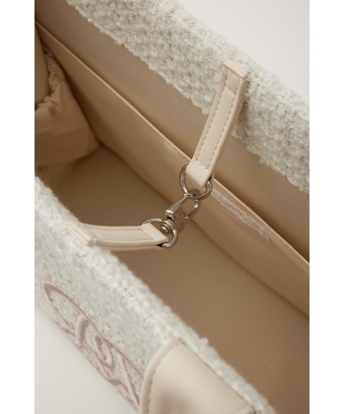 rienda（リエンダ）の「WRRロゴツイードトートバッグ 秋服 冬服（トートバッグ・レディース・ブラック/ホワイト・FREE）」の9枚目の写真