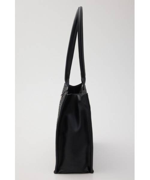 rienda（リエンダ）の「WRRロゴツイードトートバッグ 秋服 冬服（トートバッグ・レディース・ブラック/ホワイト・FREE）」の5枚目の写真