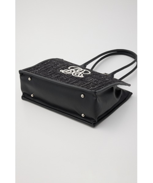 rienda（リエンダ）の「WRRロゴツイードトートバッグ 秋服 冬服（トートバッグ・レディース・ブラック/ホワイト・FREE）」の7枚目の写真