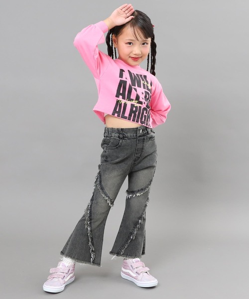 ANAP kids（アナップキッズ）の「フレンジ フレア デニム パンツ【ジュニアお揃い】（デニムパンツ・キッズ・ブルー/ブラック・130/120/110）」の14枚目の写真