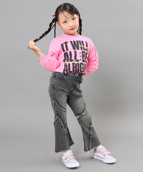 ANAP kids（アナップキッズ）の「フレンジ フレア デニム パンツ【ジュニアお揃い】（デニムパンツ・キッズ・ブルー/ブラック・130/120/110）」の16枚目の写真